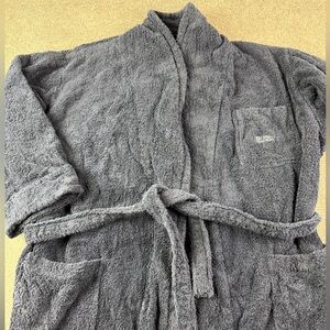 Hugo Boss Mens 100% Cotton 3/4 Sleeve Terry Bath Robe Size M Navy